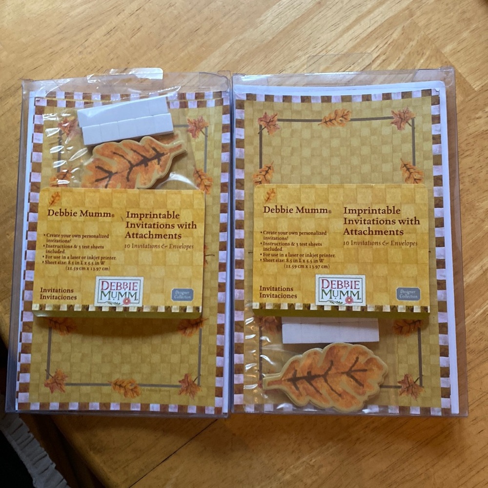 Imprintable Invitations with Attachments Debbie Mumm set